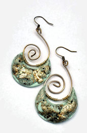 Etnic gold roman earrings