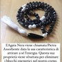 Collana Mala di Agata nera striata e Agata Bianca 