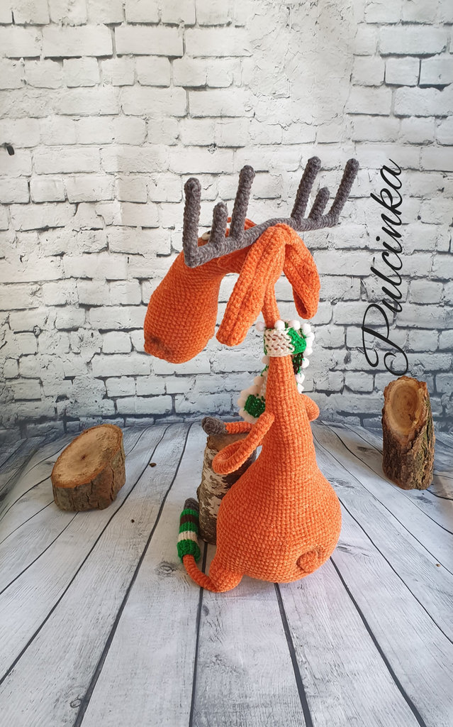 Alce Di Peluche Natalizio 25 Cm - Renna Morbida Con Fiocco Rosso E Orecchie Verdi - Giocattolo Per Bambini E Decorazione Casa Per Natale - 2