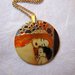 Klimt pendente dipinto a mano su madreperla- gioieli fatti a mano