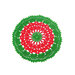 Sottobicchiere di Natale rosso e verde ad uncinetto in cotone 15 cm - 4 PEZZI - 27NTL