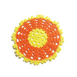 Sottobicchiere giallo e arancione ad uncinetto in cotone 12 cm - 4 PEZZI - 29STT