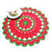 Centrino di Natale verde e rosso ad uncinetto in cotone 26.5 cm - 16NTL