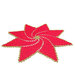 Centrino stella di Natale rosso e oro ad uncinetto in cotone 36 cm - 12NTL