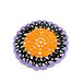 Sottobicchiere di Halloween arancione nero e lilla ad uncinetto 13 cm - 4 PEZZI - 14HL