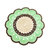 Centrino beige, verde chiaro e marone ad uncinetto in cotone 22 cm - 3CN