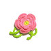 Fiore rosa per applicazioni varie ad uncinetto 4 cm - 5 PEZZI - 24PLC