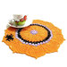 Centrino di Halloween arancione con ragno nero ad uncinetto 24 cm - 13HL