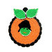Presina di Halloween zucca arancione verde e nera ad uncinetto 11.5x14 cm - 11HL