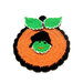 Presina di Halloween zucca arancione verde e nera ad uncinetto 11.5x14 cm - 11HL