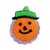 Presina di Halloween zucca arancione lilla e verde ad uncinetto 10.5x15 cm - 10HL