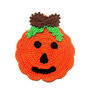 Presina di Halloween arancione a forma di zucca ad uncinetto 11.5x14 cm Cod. 102