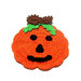 Presina di Halloween arancione a forma di zucca ad uncinetto 11.5x14 cm Cod. 102