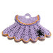 Presina di Halloween vestitino lilla con ragno nero ad uncinetto 17.5x14.5 cm - 7HL