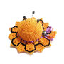 Cappellino puntaspilli arancione per Halloween ad uncinetto in cotone 11 cm - 6HL