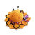 Cappellino puntaspilli arancione per Halloween ad uncinetto in cotone 11 cm - 6HL