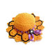 Cappellino puntaspilli arancione per Halloween ad uncinetto in cotone 11 cm - 6HL