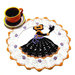 Centrino di Halloween bianco con strega nera ad uncinetto in cotone 29 cm - 2HL
