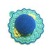Cappellino puntaspilli acquamarina e blu ad uncinetto in cotone 11.5 cm - 28PN