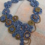 collana tessuto blu avio