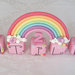 cake topper cubi nome rosa con unicorni e arcobaleno 7 cubi 7 lettere compleanno