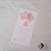 Etichette segnaposto battesimo albero della vita rosa bimba con piedini