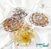 Set di 4 sottobicchieri in resina "Real Flowers"