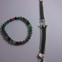 set bracciali uomo verde e argento