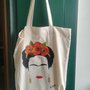 Borsa shopper Frida Kahlo con fiori colorati