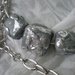 Etnic silver cubes and chains necklace