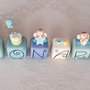 cake topper cubi con angioletti in mongolfiera in scala di blu 8 cubi 8 lettere 