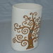 Vaso ovale in ceramica di Castelli bocciardato albero della vita h cm 15