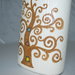 Vaso ovale in ceramica di Castelli bocciardato albero della vita h cm 26