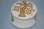 Porta gioie in ceramica bocciardata di Castelli albero della vita cm 5x12