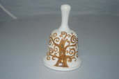 Campanella dipinta a mano in ceramica bocciardata di castelli albero della vita cm 7