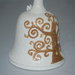 Campanella dipinta a mano in ceramica bocciardata di castelli albero della vita cm 7