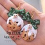 Natale in Dolcezze - Orecchini biscotti pupazzo di neve marshmallow sciolto - cookie - miniature idea regalo natale