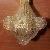 Goccia pendente in vetro di Murano, polvere oro 