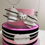 Torta Scenografica - righe rosa - 40 anni