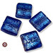 15 Perle Vetro - Quadrato Piatto - 28x28x5 mm - Azzurro - KV37-AZ