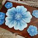 Sottobicchieri in resina a forma di fiore blu