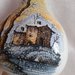 Fiasca in ceramica di castelli bocciardata dipinta a mano cm 35