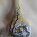 Fiasca in ceramica di castelli bocciardata dipinta a mano cm 35
