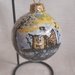 Palla in ceramica di castelli bocciardata raffigurante panorama cm 12