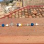 Bracciale Agata blu, agata bianca