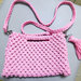 Pochette rosa in macrame