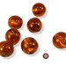 30 Perle Vetro - Tonde Sfera - 12 mm - Colore: Ambra Caramello - KMC12-AS