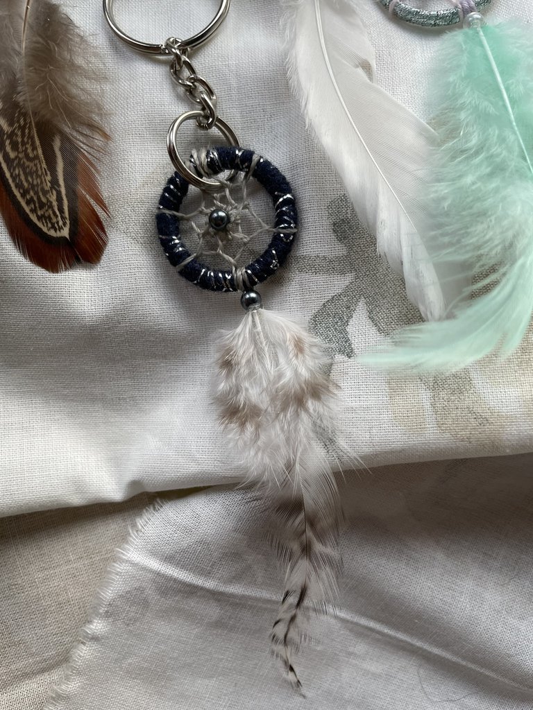Portachiavi Acchiappasogni Bohemien - Doppia Estremità Con Piume, Regalo Ideale