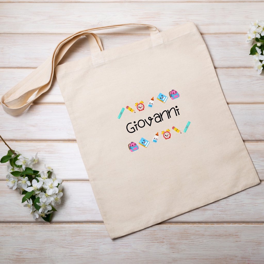 Borsa In Cotone Peanuts Snoopy Joe Cool - Design Originale, Manici Lunghi, Colore Nero