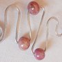 Collana wire e ceramica  rosa 